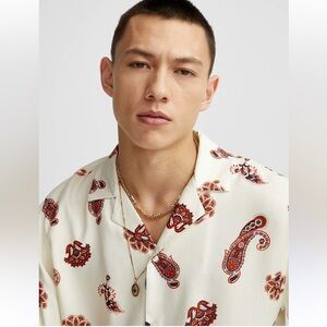 Djab Par Simon’s Rust-coloured Paisley Shirt- Large